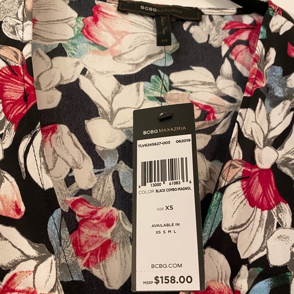 NWT BCBG Maxazria XS Floral Surplice Dress - Picture 2 of 3